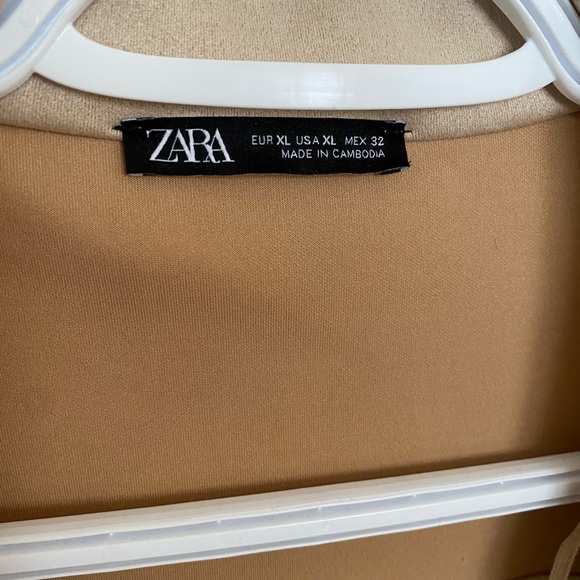 Zara Suede Beige Trench Coat - Picture 2 of 2